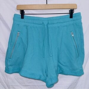 Bandier X Sincerely Jules Blue High Waisted Cotton Sweat Shorts size large